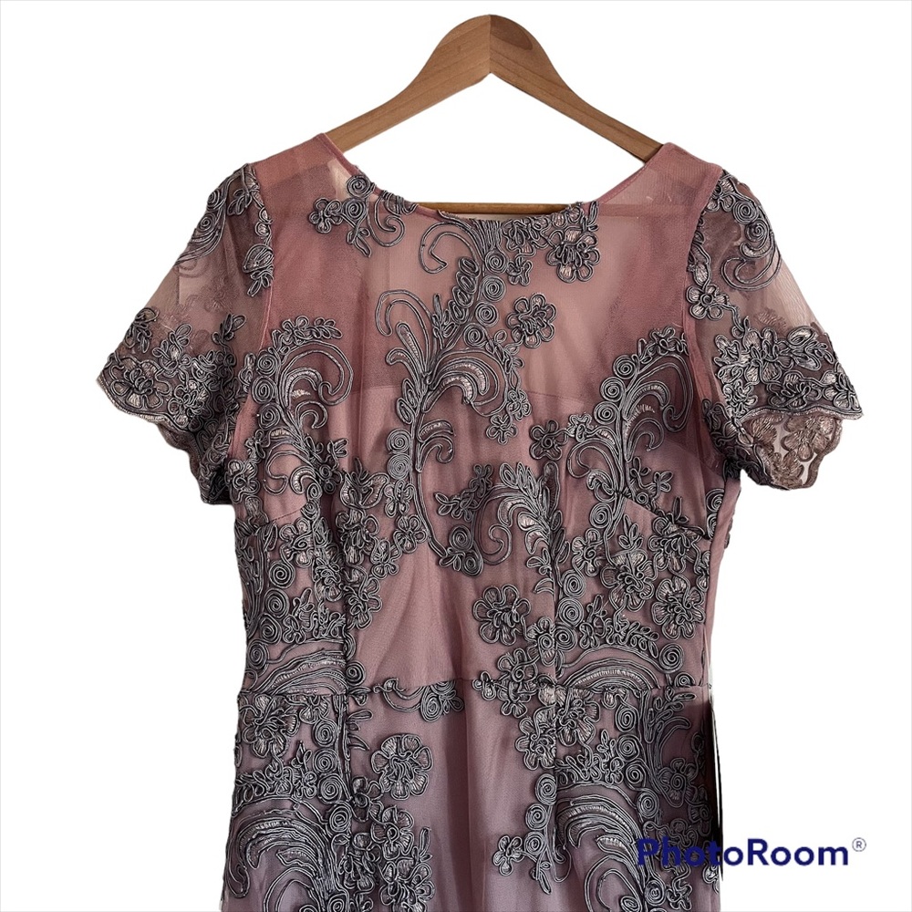 JS collections dusty pink with purple details maxi dress